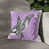 Orca Whale Tribal Tattoo Purple Ink Art Spun Polyester Square Pillow Case 14 × Home Decor