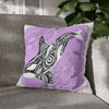 Orca Whale Tribal Tattoo Purple Ink Art Spun Polyester Square Pillow Case 18 × Home Decor