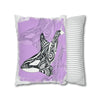 Orca Whale Tribal Tattoo Purple Ink Art Spun Polyester Square Pillow Case Home Decor