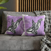 Orca Whale Tribal Tattoo Purple Ink Art Spun Polyester Square Pillow Case Home Decor
