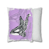 Orca Whale Tribal Tattoo Purple Ink Art Spun Polyester Square Pillow Case Home Decor