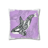 Orca Whale Tribal Tattoo Purple Ink Art Spun Polyester Square Pillow Case Home Decor
