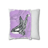 Orca Whale Tribal Tattoo Purple Ink Art Spun Polyester Square Pillow Case Home Decor