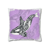 Orca Whale Tribal Tattoo Purple Ink Art Spun Polyester Square Pillow Case Home Decor