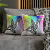 Orca Whale Tribal Tattoo Rainbow Ink Art Spun Polyester Square Pillow Case 14 × Home Decor