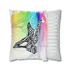 Orca Whale Tribal Tattoo Rainbow Ink Art Spun Polyester Square Pillow Case Home Decor