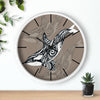 Orca Whale Tribal Tattoo Taupe Ink Art Wall Clock Home Decor
