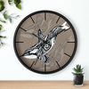 Orca Whale Tribal Tattoo Taupe Ink Art Wall Clock Home Decor