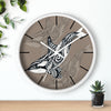 Orca Whale Tribal Tattoo Taupe Ink Art Wall Clock Home Decor