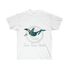 Orca Whale Tribal Tattoo Teal Breach Ink Art Ultra Cotton Tee White / S T-Shirt
