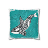 Orca Whale Tribal Tattoo Teal Ink Art Spun Polyester Square Pillow Case 14 × Home Decor