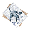 Orca Whale Vintage Map Ancient Blue Watercolor Art Ceramic Photo Tile Home Decor