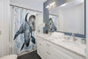 Orca Whale Vintage Map Compass Art Shower Curtain Home Decor