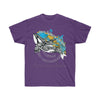 Orca Whale Yellow Blue Dreams Ink Art Dark Unisex Ultra Cotton Tee Purple / S T-Shirt