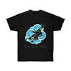 Orca Whales Blue Circles Ink Art Dark Unisex Ultra Cotton Tee Black / S T-Shirt