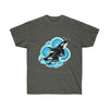 Orca Whales Blue Circles Ink Art Dark Unisex Ultra Cotton Tee Charcoal / S T-Shirt