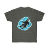 Orca Whales Blue Circles Ink Art Dark Unisex Ultra Cotton Tee Charcoal / S T-Shirt