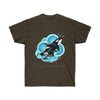 Orca Whales Blue Circles Ink Art Dark Unisex Ultra Cotton Tee Chocolate / S T-Shirt