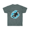Orca Whales Blue Circles Ink Art Dark Unisex Ultra Cotton Tee Heather / S T-Shirt