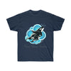Orca Whales Blue Circles Ink Art Dark Unisex Ultra Cotton Tee Navy / S T-Shirt