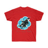 Orca Whales Blue Circles Ink Art Dark Unisex Ultra Cotton Tee Red / S T-Shirt