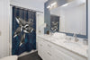 Orca Whales Family Vintage Map Indigo Shower Curtain Home Decor