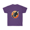 Orca Whales Orange Yellow Sun Art Dark Unisex Ultra Cotton Tee Purple / S T-Shirt