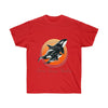 Orca Whales Orange Yellow Sun Art Dark Unisex Ultra Cotton Tee Red / S T-Shirt