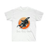 Orca Whales Orange Yellow Sun Ink Art Ultra Cotton Tee White / S T-Shirt