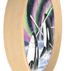 Orca Whales Pod Aurora Borealis Watercolor Art Wall Clock Home Decor