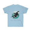 Orca Whales Teal Sun Art Ink Ultra Cotton Tee Light Blue / S T-Shirt