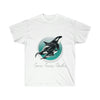 Orca Whales Teal Sun Art Ink Ultra Cotton Tee White / S T-Shirt