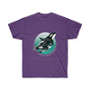 Orca Whales Teal Sun Ink Art Dark Unisex Ultra Cotton Tee Purple / S T-Shirt
