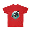 Orca Whales Teal Sun Ink Art Dark Unisex Ultra Cotton Tee Red / S T-Shirt