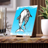 Orca Whales Tribal Tattoo Ink Blue Art Ceramic Photo Tile 6 × 8 / Matte Home Decor