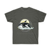 Orca Whales Waves Sun Ink Art Dark Unisex Ultra Cotton Tee Charcoal / S T-Shirt