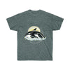 Orca Whales Waves Sun Ink Art Dark Unisex Ultra Cotton Tee Heather / S T-Shirt
