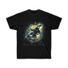 Orca Whales Yellow Blue Splash Ink Art Dark Unisex Ultra Cotton Tee Black / S T-Shirt
