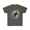 Orca Whales Yellow Blue Splash Ink Art Dark Unisex Ultra Cotton Tee Charcoal / S T-Shirt