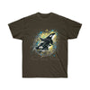 Orca Whales Yellow Blue Splash Ink Art Dark Unisex Ultra Cotton Tee Chocolate / S T-Shirt