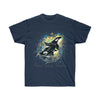 Orca Whales Yellow Blue Splash Ink Art Dark Unisex Ultra Cotton Tee Navy / S T-Shirt