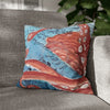 Pacific Red Octopus Vintage Map Watercolor Art Ii Spun Polyester Square Pillow Case 16 × Home Decor