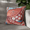 Pacific Red Octopus Vintage Map Watercolor Art Spun Polyester Square Pillow Case 16 × Home Decor