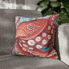 Pacific Red Octopus Vintage Map Watercolor Art Spun Polyester Square Pillow Case 18 × Home Decor