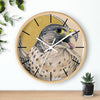 Peregrine Falcon Gold Sun Ink Art Wall Clock Home Decor