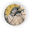 Peregrine Falcon Gold Sun Ink Art Wall Clock White / Black 10 Home Decor