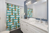 Pineapples And Teal Blue Stripes Chic Shower Curtain Home Decor