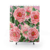 Pink Peonies On Chic Vintage Art Shower Curtain 71X74 Home Decor