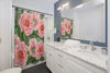 Pink Peonies On Grey Chic Vintage Art Shower Curtain Home Decor