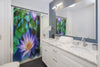 Purple Lilies Pond Watercolor Shower Curtain Home Decor